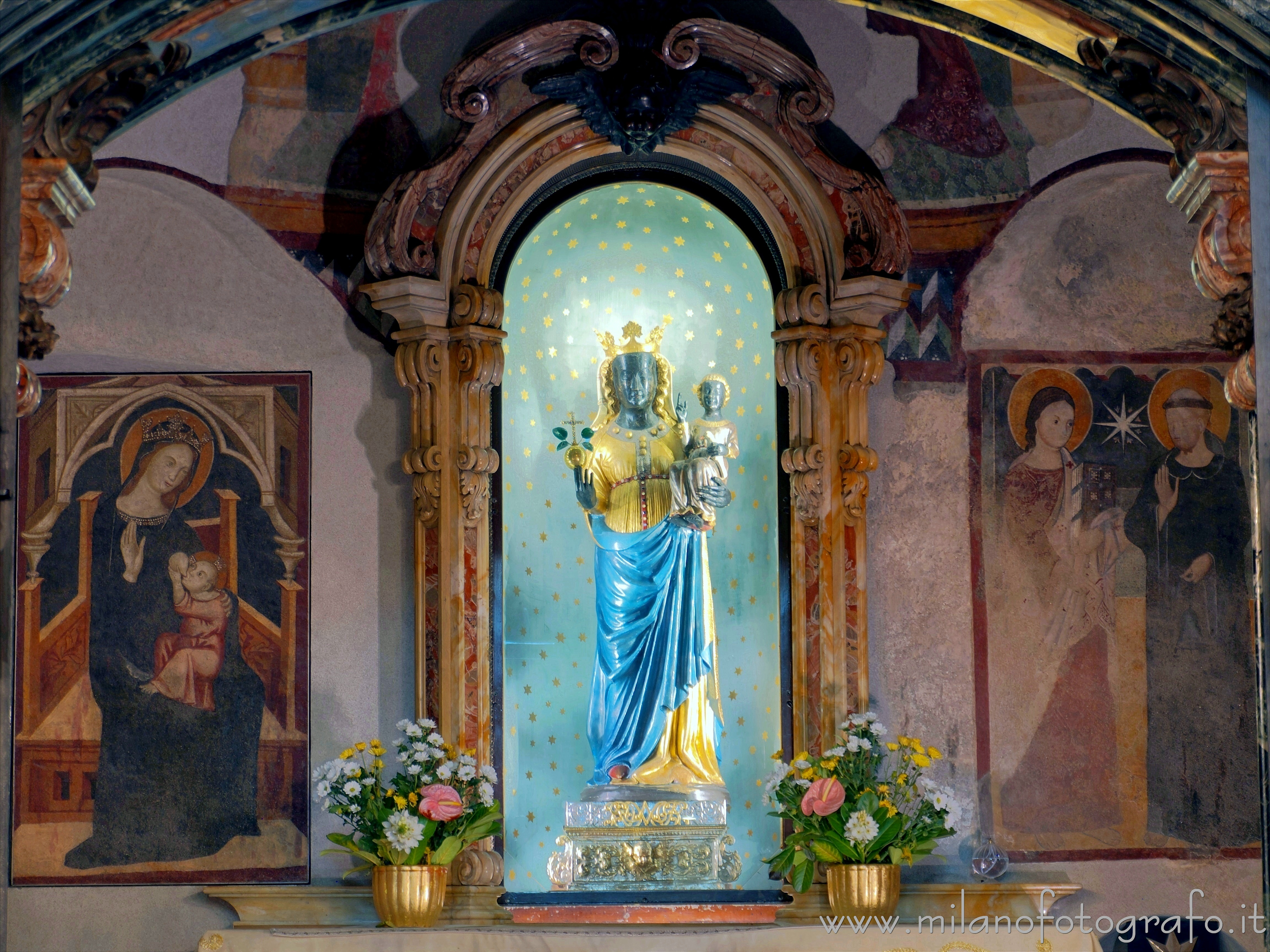 Biella (Italy) - Statue of the Black Virgin in the sacellum of the Sanctuary of Oropa